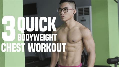 3 Quick Bodyweight Chest Workout Youtube