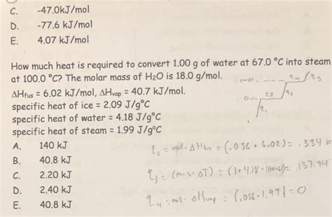 Solved How Much Heat Is Required To Convert 100 G Of Water