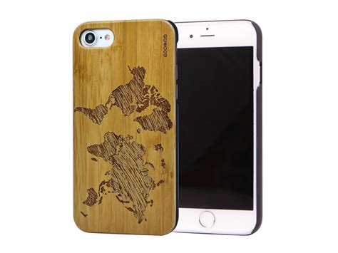 Iphone 7 8 Se Wood Case Bamboo World Map Gowood