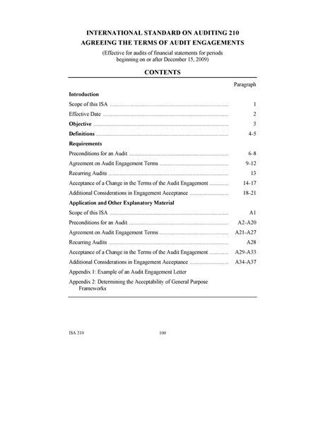 Isa Test International Standard On Auditing Agreeing The