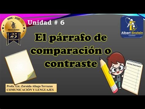 Sec Unidad El P Rrafo De Comparaci N O Contraste Youtube