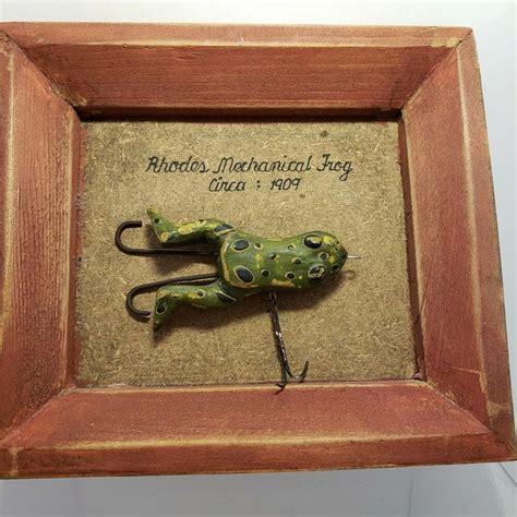Rhodes Mechanical Frog Lure Circa 1909 Reproduction Framed Rhodes