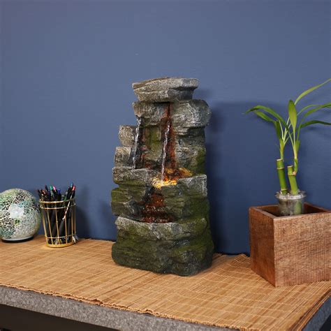 Sunnydaze Towering Cave Waterfall Indoor Tabletop Fountain Feature W