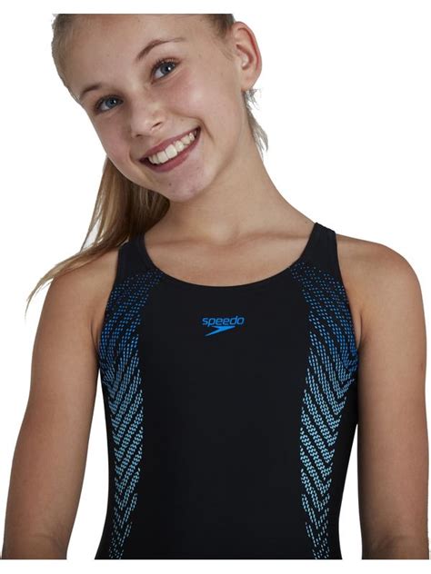 Speedo Plastisol Placement Muscleback One Piece Blackblue