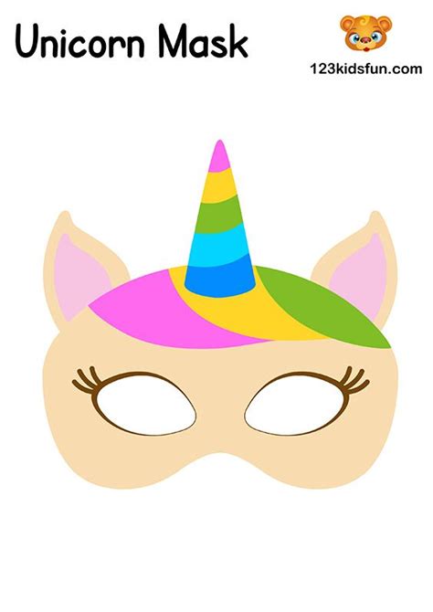 Unicorn Mask Free Printable Mask Template For Kids In 2020