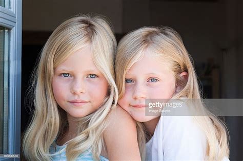 Ukdetailphotoblond Twin Girls Portrait Royalty Free Image