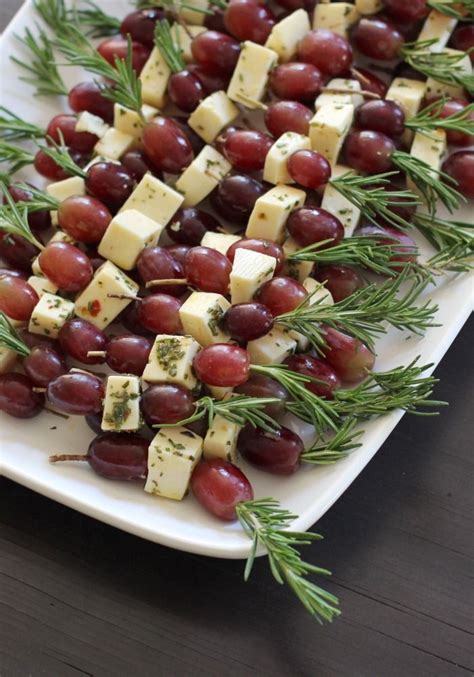 A simple cupcake adds the right amount of indulgence to a party centered on finger foods. Grape Fontina Rosemary Skewers : Perfect Appetizer ...