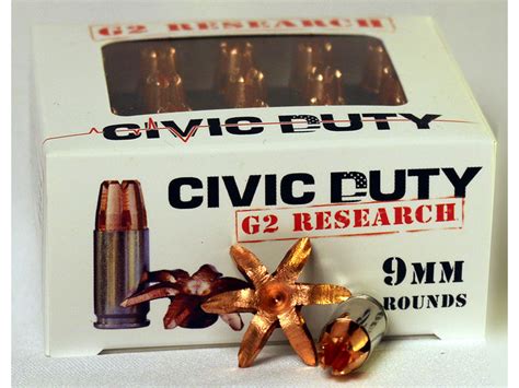 G2 Research Civic Duty 9mm Luger Ammo 94 Grain G2 Rip Solid Hollow