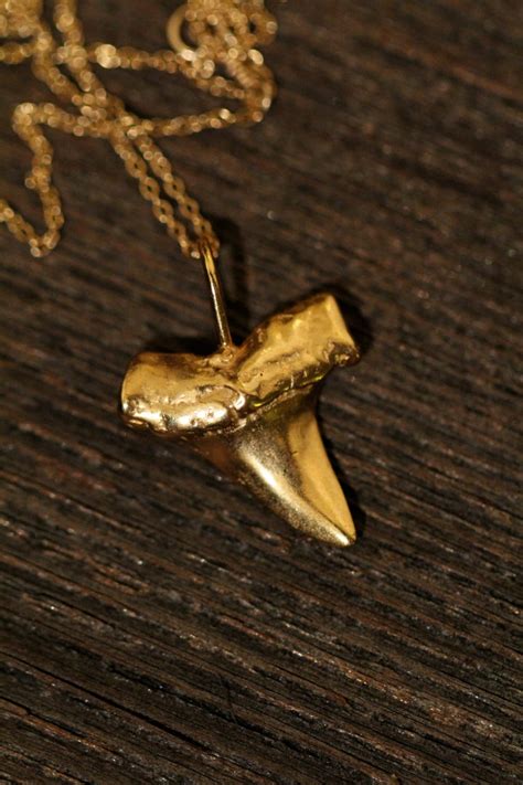Gold Shark Tooth Necklace Surfers Necklace Beach Jewelry Etsy