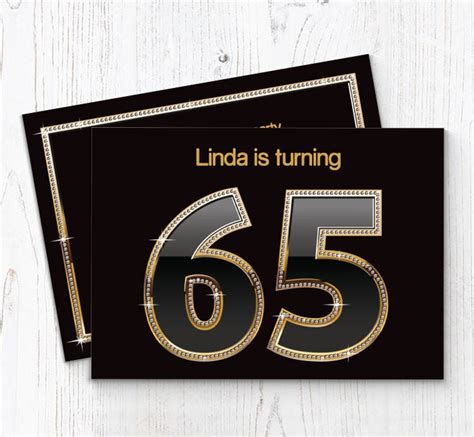 65th Birthday Party Invitations Personalise Online Plus Free