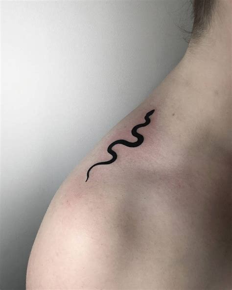Black Snake Tattoo On The Right Shoulder Tattoo Snake Black Snake