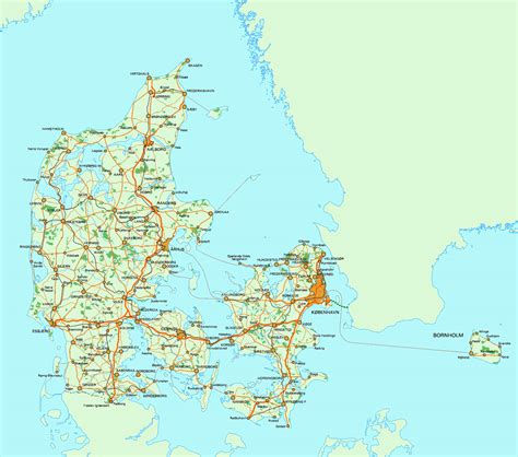 Large Road Map Of Denmark Denmark Europe Mapsland Maps Of The World