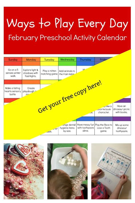 Ways To Play Every Day February Activity Calendar For Preschoolers