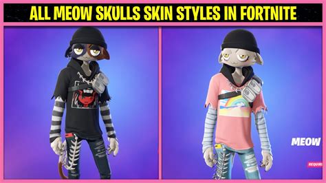 All Meow Skulls Skin Styles In Fortnite Youtube