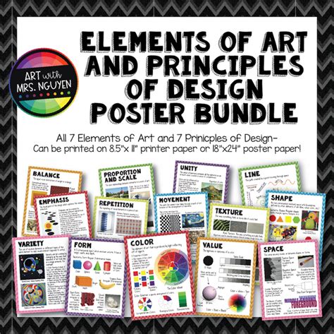 Elements Of Art And Principles Of Design Poster Bundle Art With Mrs