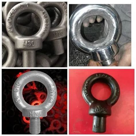 Silver Stainless Steel M S Forged Eye Bolt For Construction Size