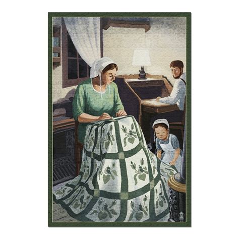 Amish Quiltmaking Scene 20x30 Premium 1000 Piece Jigsaw Puzzle Made In Usa