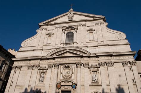 Gesu Jesuit Church Facade Rome Italy Stock Photo Image Of Roma