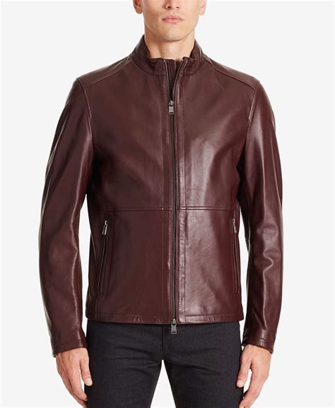 Hugo Boss Mens Nappa Leather Jacket Macys