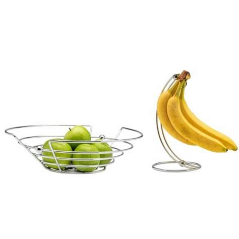 Orb 2 Piece Set Fruit Bowl Banana Tree Chrome Robert Dyas