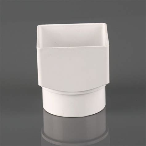 65mm Square To Round Downpipe Adaptor Arctic White Br517a Plumbing