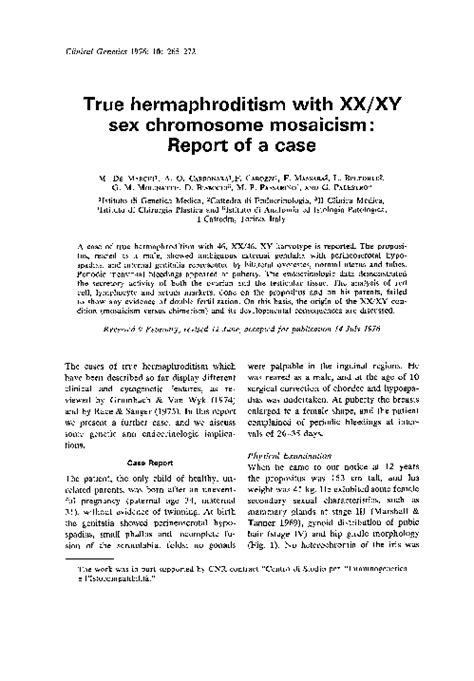 pdf true hermaphroditism with xx xy sex chromosome mosaicism report of a case giorgio