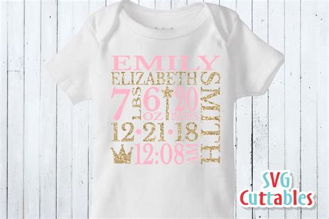 Choose from 10+ birth announcement graphic resources and download in the form of png, eps, ai or psd. Baby Birth Announcement Template, SVG Cut File (101225 ...