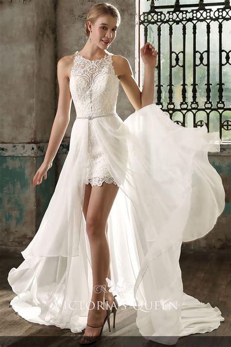 This Stylish And Fashionable Sleeveless Ivory Short Wedding Dress Is