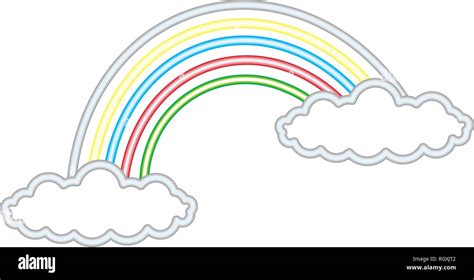 Rainbow Clouds Neon Stock Vector Image And Art Alamy