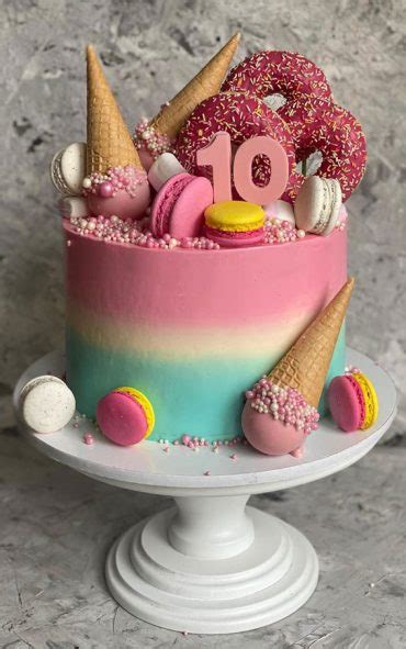 49 Cute Cake Ideas For Your Next Celebration Ombre Pink Yellow And Green Cake