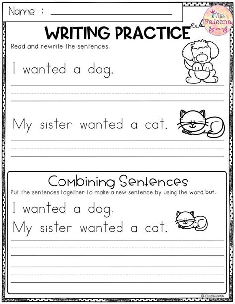 Free Writing Practice Combining Sentences This Product Has 3 Pages