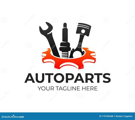 Autoparts In Gear Auto Piston Spark Plug And Wrench Logo Design Automotive Parts Automobile