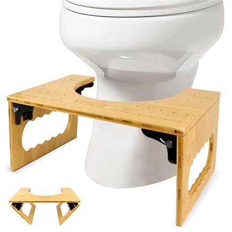 Buy Squatting Toilet Stool Bamboo Toilet Potty Step Stool Foldable