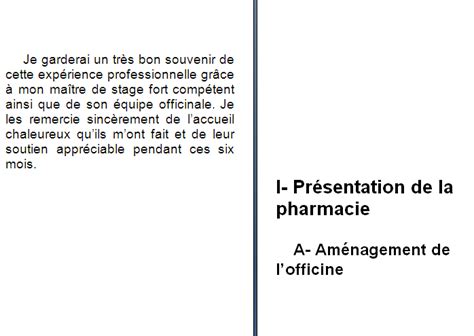 Presentation Rapport De Stage Pharmacie