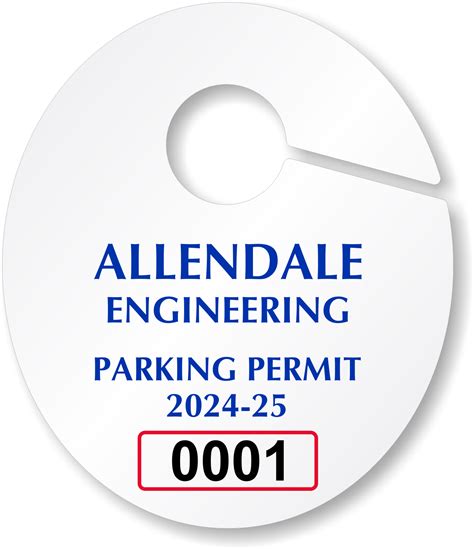 Oval Custom Parking Permit Hang Tags For Rearview Mirror