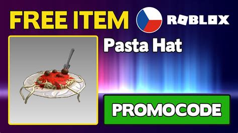 Free Item Pasta Hat Promocode Roblox Czsk Youtube