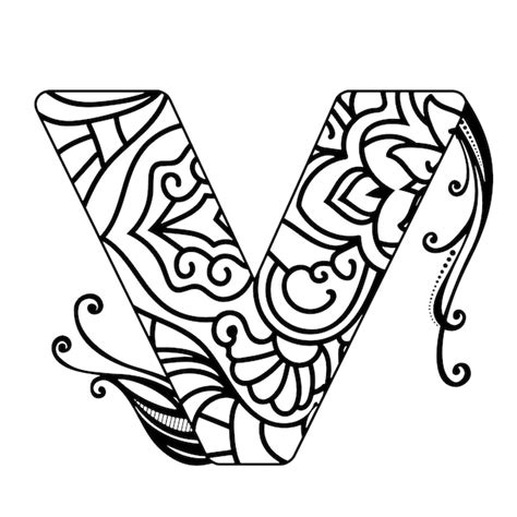 Premium Vector Mandala Alphabet Floral Style Coloring Pages For Kids