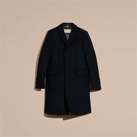 Wool Cashmere Tailored Coat In Navy Men Burberry