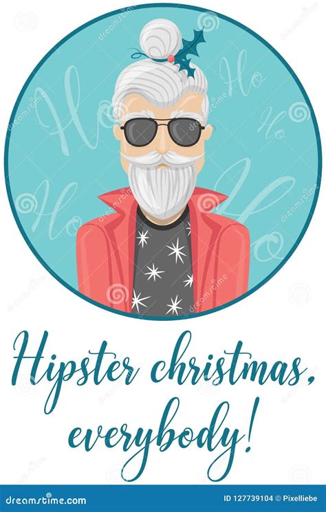 Santa Claus Christmas Hipster Isolated Vector Stock Vector