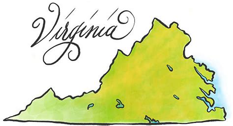 Best Outline Of The State Of Virginia Silhouette Illustrations Royalty