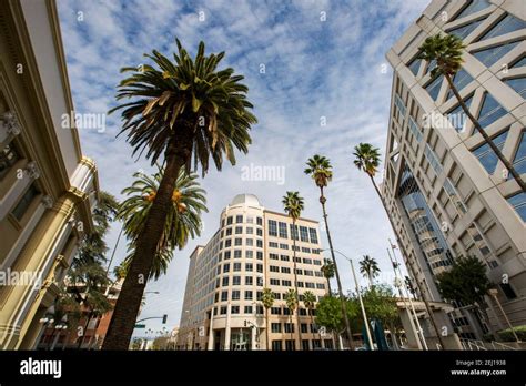 Daytime Skyline View Of Downtown Riverside California Usa Stock Photo
