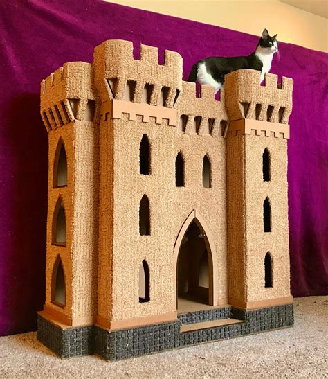 Diy Cat Castle Gothic Plans Cardboard Play House Pattern Etsy