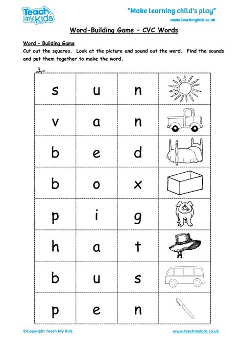 Word Building Game Cvc Words Tmk Education