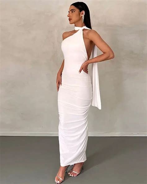 Sexy Ruched Backless Sleeveless Maxi Dress Doll Up Boutique