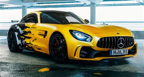 Fostla’s Mercedes Amg Gt R Gets 641 Hp Urban Camo And Yellow Wrap Carscoops