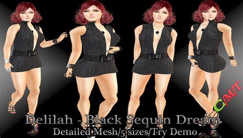 Second Life Marketplace Chicalicious Delilah Black Sequin Dream