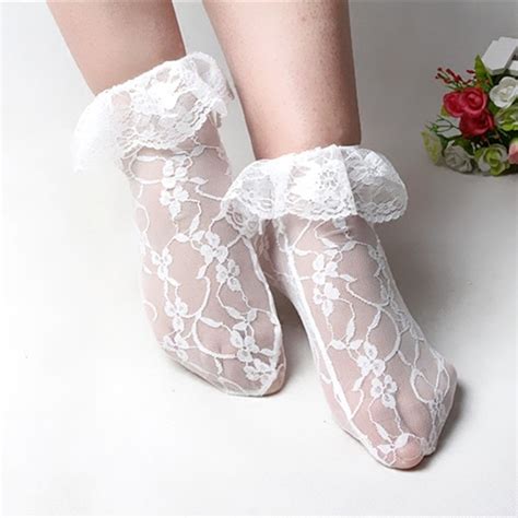 buy fashion women lace ruffle frilly ankle socks lovely cute vintage retro