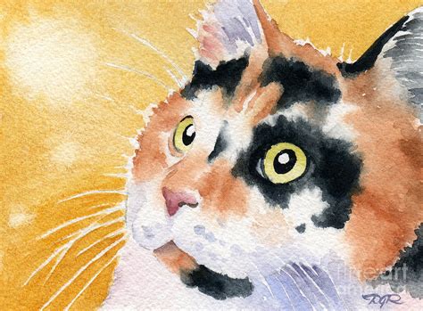 Calico Cat Painting By David Rogers Fine Art America