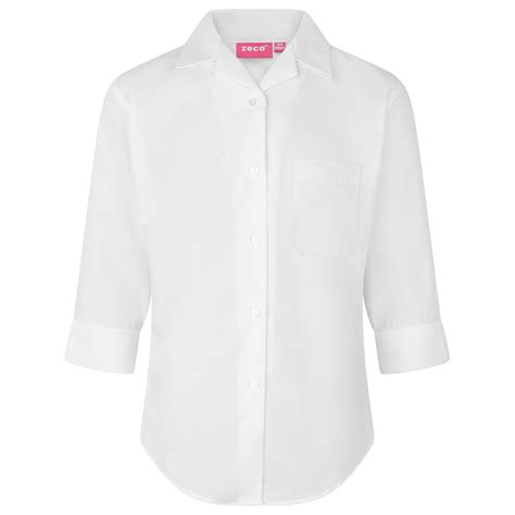 Revere Collar School Blouse 34 Sleeve Girls School Shirts