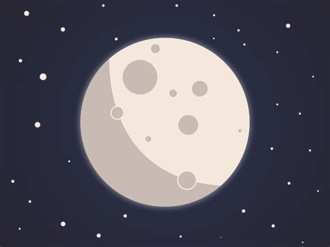 The Moon Vector Design Minimal Designs Flat Design Illustration